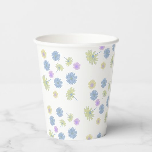 Dainty Daisies Papier-Cups für heiße oder kalte Ge Pappbecher (Rückseite)
