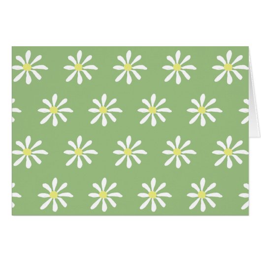 Dainty Daisy Blank Cards (Sage Green & White) (Vorderseite (Horizontal))