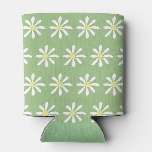 Dainty Daisy Can Cooler (Sage Green & White) Dosenkühler (Rückseite)