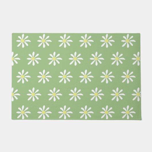 Dainty Daisy Door Mat (Sage Green & White) Fußmatte (Vorderseite)