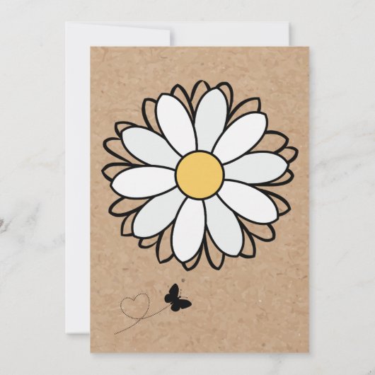 Dainty Daisy Minimalistisch Craft Babydusche Einladung (Rückseite)