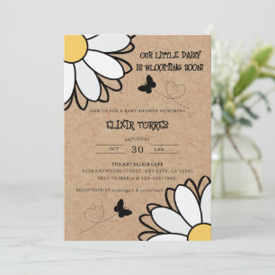 Dainty Daisy Minimalistisch Craft Babydusche Einladung