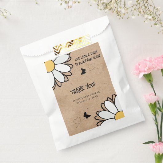 Dainty Daisy Minimalistisch Craft Babydusche Geschenktütchen (Versiegelt)