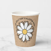 Dainty Daisy Minimalistisch Craft Babydusche Pappbecher (Vorderseite)