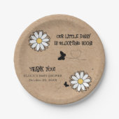 Dainty Daisy Minimalistisch Craft Babydusche Pappteller (Vorderseite)
