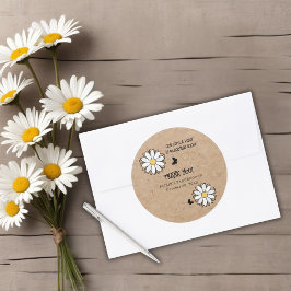 Dainty Daisy Minimalistisch Craft Babydusche Runder Aufkleber