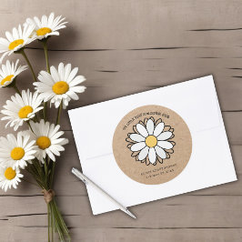 Dainty Daisy Minimalistisch Craft Babydusche Runder Aufkleber