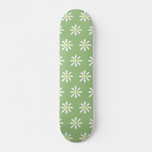 Dainty Daisy Skateboard (Sage Green & White) (Vorne)