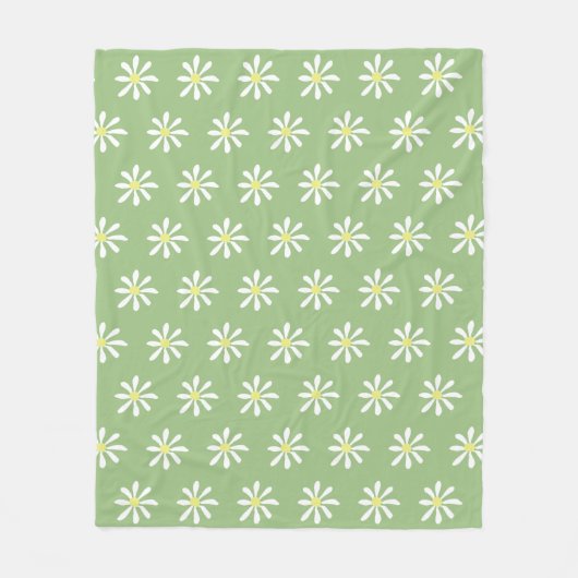 Dainty Daisy Throw Blanket (Sage Green & White) Fleecedecke (Vorderseite)
