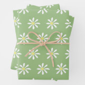 Dainty Daisy Wrapping Paper (Sage Green & White) Geschenkpapier Set (Beispiel)