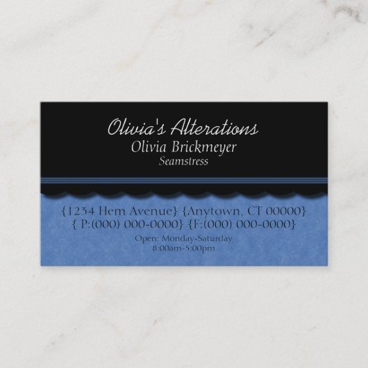 Dainty Diva Business Card, Brilliant Blue Visitenkarte (Vorderseite)