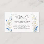 Dainty Dusty Blue Wild Blume Boho Wedding Details Begleitkarte (Vorderseite)