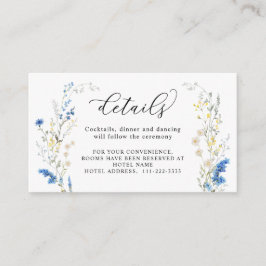 Dainty Dusty Blue Wild Blume Boho Wedding Details Begleitkarte
