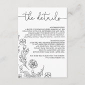 Dainty Elegance Wedding Details Insert Card (Vorderseite)