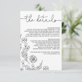 Dainty Elegance Wedding Details Insert Card (Stehend Vorderseite)