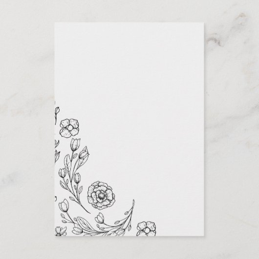 Dainty Elegance Wedding Details Insert Card (Rückseite)