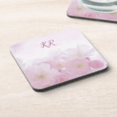 Dainty & Elegante Lilac Blume Florenz Mit Monogram Getränkeuntersetzer (Linke Seite)