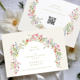 Dainty Floral Arch Website QR CODE Hochzeit RSVP Einladung
