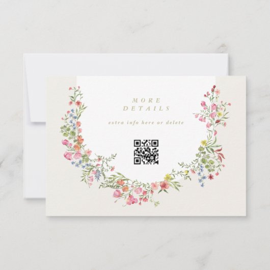 Dainty Floral Arch Website QR CODE Hochzeit RSVP Einladung (Rückseite)