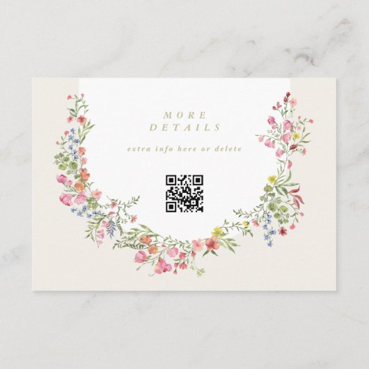 Dainty Floral Arch Website QR CODE Hochzeit RSVP Einladung (Rückseite)