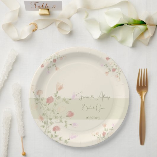 Dainty Floral Art akzentriert Pappteller (Hochzeit)