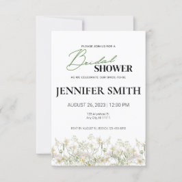 Dainty Floral Bridal Dusche Einladung - Low Trim