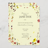 Dainty Floral Feminine Abschluss Einladung (Vorne/Hinten)