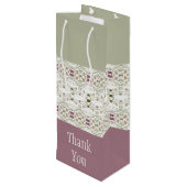 Dainty Floral Gemustert Geschenktüte Für Weinflaschen (Rückseite Schrägansicht)