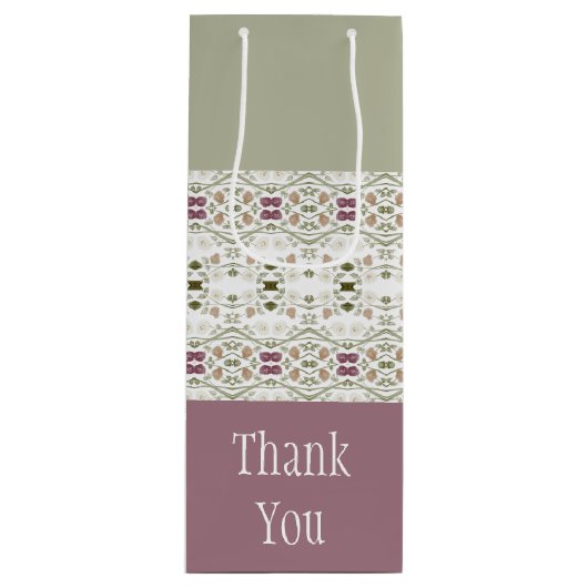 Dainty Floral Gemustert Geschenktüte Für Weinflaschen (Vorderseite)