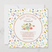 Dainty Floral Love Bird Baby Shower Einladungen (Vorderseite)