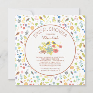 Dainty Floral Love Bird Bridal Dusche Einladungen
