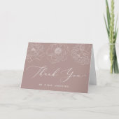 Dainty Floral Mauve Wedding Dankeskarte (Vorderseite)