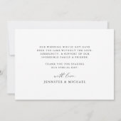 Dainty Floral Mauve Wedding Dankeskarte (Rückseite)