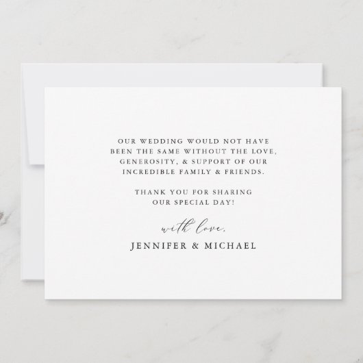 Dainty Floral Mauve Wedding Dankeskarte (Rückseite)