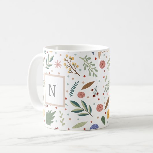 Dainty floral Monogram Kaffeetasse (Vorderseite Links)