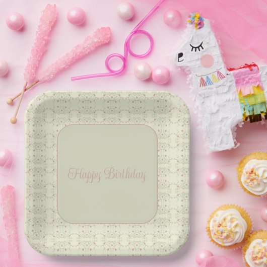 Dainty Floral Pattern Pappteller (Party)