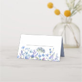 Dainty Floral Periwinkle Wildblume Hochzeitstisch Platzkarte (Vorderseite)