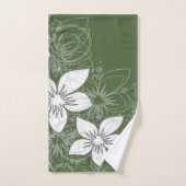 Dainty Floral Scroll auf Green Bath Towel Set (Handtuch)