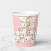 Dainty Floral Scroll auf Pink Pappbecher (Rechts)