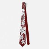 Dainty Floral Scroll on Red Krawatte (Vorderseite)