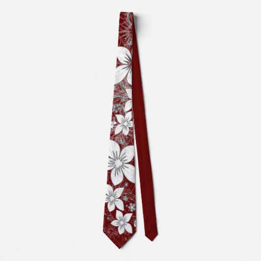Dainty Floral Scroll on Red Krawatte (Vorderseite)