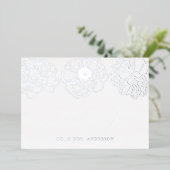 Dainty Floral Silver Wedding Danke Karte (Stehend vorne)