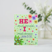 Dainty Floral Typografy Bible Verse über Demut Postkarte (Stehend Vorderseite)