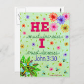 Dainty Floral Typografy Bible Verse über Demut Postkarte (Vorne/Hinten)