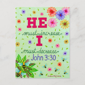 Dainty Floral Typografy Bible Verse über Demut Postkarte