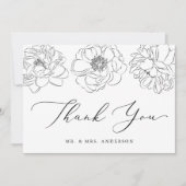 Dainty Floral Wedding Dankeskarte (Vorderseite)