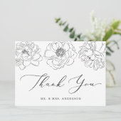 Dainty Floral Wedding Dankeskarte (Stehend Vorderseite)