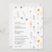 Dainty Floral Wildblume Wedding Einladung (Vorderseite)