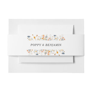Dainty Floral Wildblume Wedding Einladungsbanderole