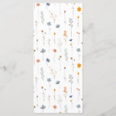 Dainty Floral Wildblume Wedding Menükarte (Rückseite)